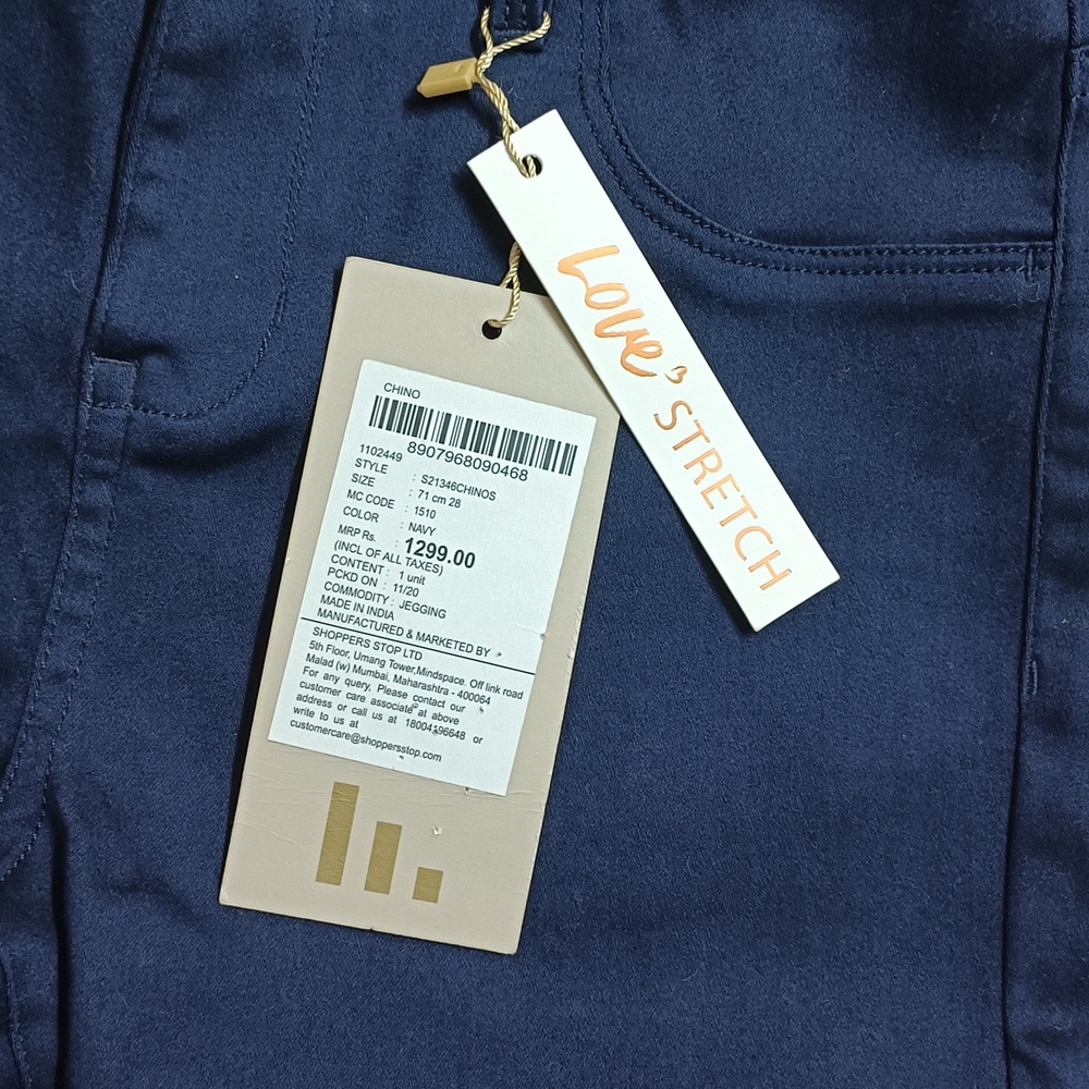 Fratini Navy Blue Skinny Super Stretchable Trouser waist size 28 - Picture 8 of 9